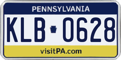 PA license plate KLB0628