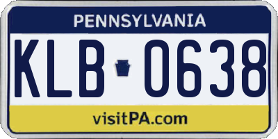 PA license plate KLB0638