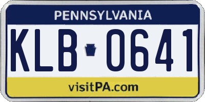 PA license plate KLB0641