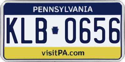 PA license plate KLB0656