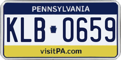 PA license plate KLB0659