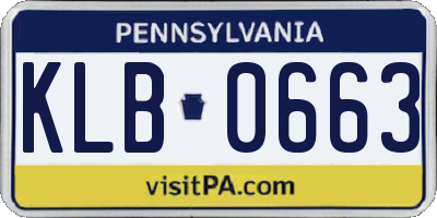 PA license plate KLB0663