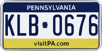 PA license plate KLB0676