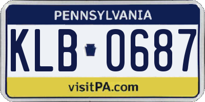PA license plate KLB0687