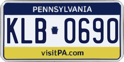 PA license plate KLB0690