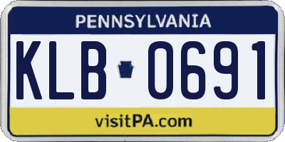 PA license plate KLB0691