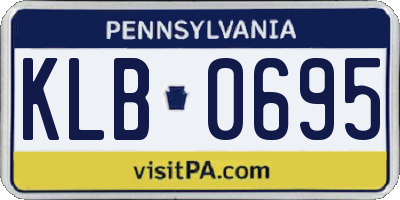 PA license plate KLB0695