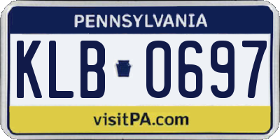 PA license plate KLB0697
