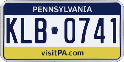 PA license plate KLB0741