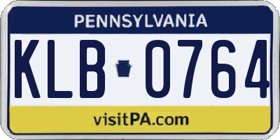 PA license plate KLB0764