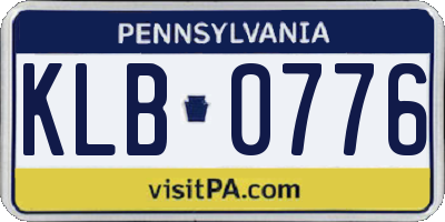 PA license plate KLB0776