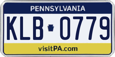PA license plate KLB0779