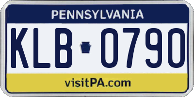 PA license plate KLB0790