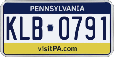 PA license plate KLB0791