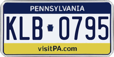 PA license plate KLB0795