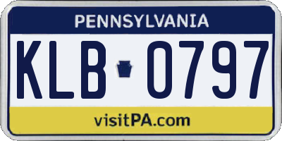 PA license plate KLB0797