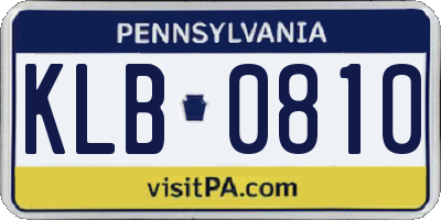 PA license plate KLB0810