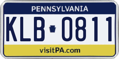 PA license plate KLB0811