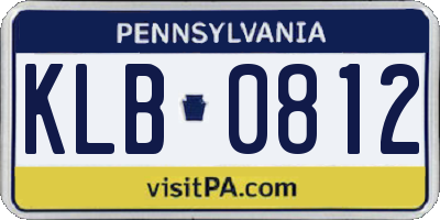 PA license plate KLB0812
