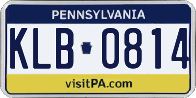 PA license plate KLB0814