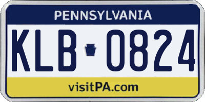 PA license plate KLB0824