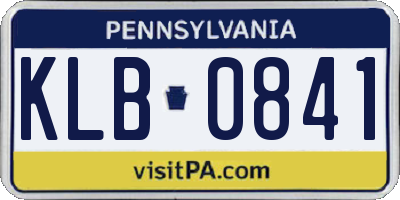 PA license plate KLB0841