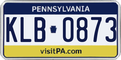 PA license plate KLB0873