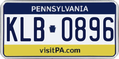PA license plate KLB0896