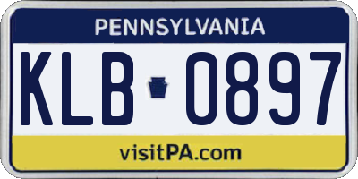 PA license plate KLB0897