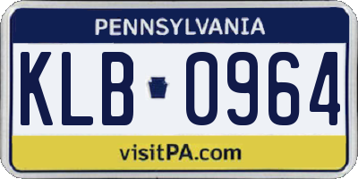 PA license plate KLB0964