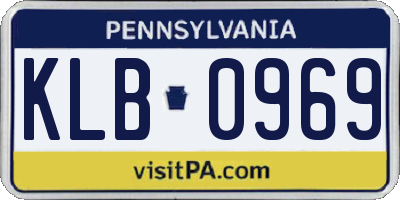 PA license plate KLB0969