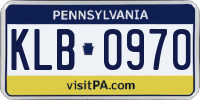 PA license plate KLB0970