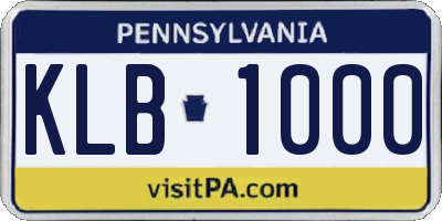 PA license plate KLB1000