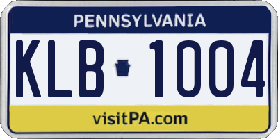 PA license plate KLB1004