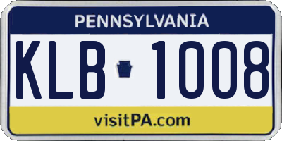 PA license plate KLB1008