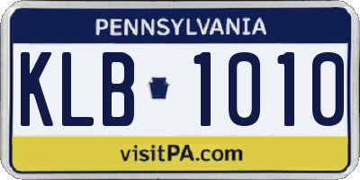 PA license plate KLB1010