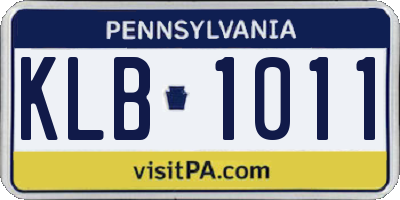 PA license plate KLB1011