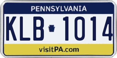 PA license plate KLB1014