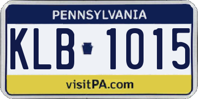PA license plate KLB1015