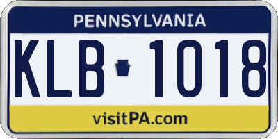 PA license plate KLB1018