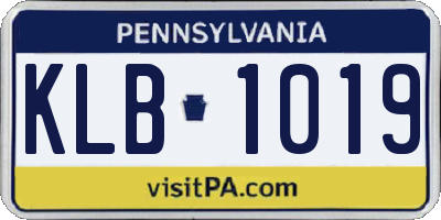 PA license plate KLB1019