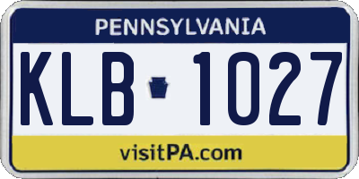 PA license plate KLB1027