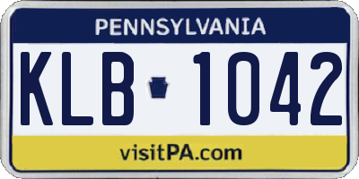 PA license plate KLB1042