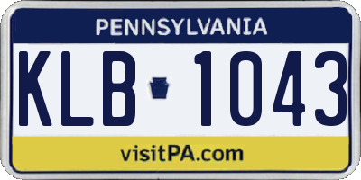 PA license plate KLB1043