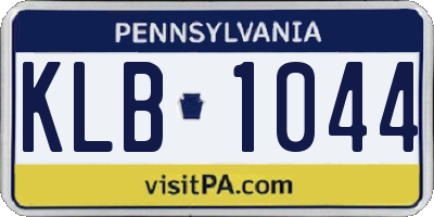 PA license plate KLB1044