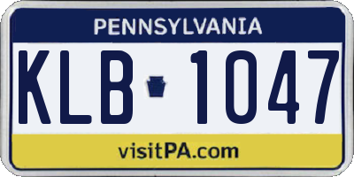 PA license plate KLB1047