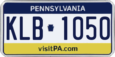 PA license plate KLB1050