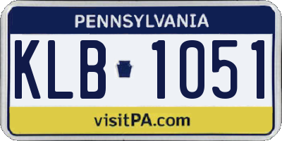 PA license plate KLB1051