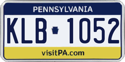 PA license plate KLB1052