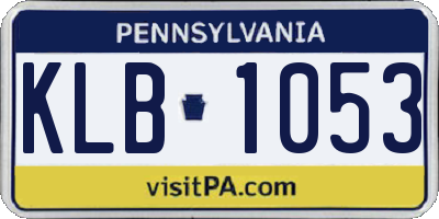 PA license plate KLB1053